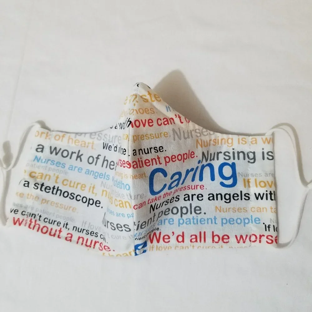 Hand Crafted Nurses Face Mask Cotton Adult or Teens Unisex
